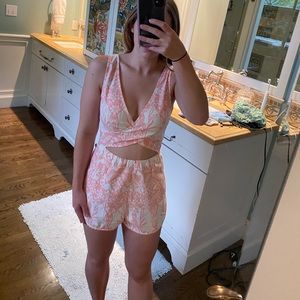 Light pink and white romper
